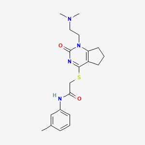 2-((1-(2-(dimethylamino)ethyl)-2-oxo-2,5,6,7-tetrahydro-1H-cyclopenta[d]pyrimidin-4-yl)thio)-N-(m-tolyl)acetamide