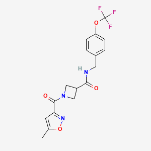 molecular formula C17H16F3N3O4 B2499087 1-(5-甲基异噁唑-3-甲酰)-N-(4-(三氟甲氧基)苄基)氮杂环丁烷-3-甲酰胺 CAS No. 1351616-01-7