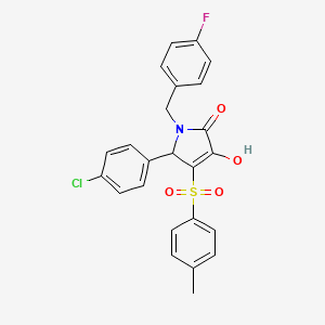 molecular formula C24H19ClFNO4S B2499088 5-(4-氯苯基)-1-(4-氟苄基)-3-羟基-4-对甲苯磺酰-1H-吡咯-2(5H)-酮 CAS No. 1358589-84-0