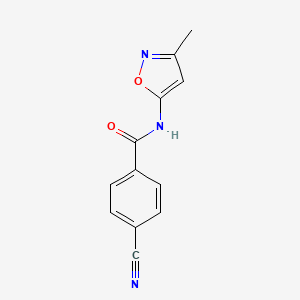 molecular formula C12H9N3O2 B2499089 4-氰基-N-(3-甲基-5-异噁唑基)苯甲酰胺 CAS No. 866043-21-2