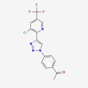 1-(4-{4-[3-chloro-5-(trifluoromethyl)-2-pyridinyl]-1H-1,2,3-triazol-1-yl}phenyl)-1-ethanone