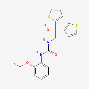 molecular formula C19H20N2O3S2 B2499118 1-(2-Ethoxyphenyl)-3-(2-hydroxy-2-(thiophen-2-yl)-2-(thiophen-3-yl)ethyl)urea CAS No. 2034483-65-1