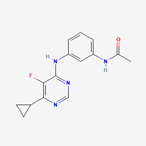 molecular formula C15H15FN4O B2499125 N-[3-[(6-Cyclopropyl-5-fluoropyrimidin-4-yl)amino]phenyl]acetamide CAS No. 2415523-78-1