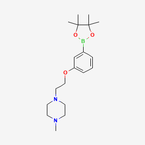 molecular formula C19H31BN2O3 B2499137 1-Methyl-4-(2-(3-(4,4,5,5-tetramethyl-1,3,2-dioxaborolan-2-yl)phenoxy)ethyl)piperazine CAS No. 2246691-45-0