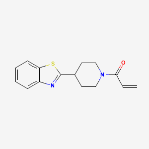 molecular formula C15H16N2OS B2499145 1-[4-(1,3-Benzothiazol-2-yl)piperidin-1-yl]prop-2-en-1-one CAS No. 1156156-92-1