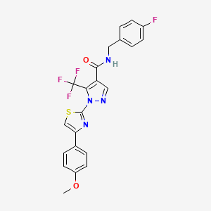 molecular formula C22H16F4N4O2S B2499155 N-(4-fluorobenzyl)-1-[4-(4-methoxyphenyl)-1,3-thiazol-2-yl]-5-(trifluoromethyl)-1H-pyrazole-4-carboxamide CAS No. 321848-22-0