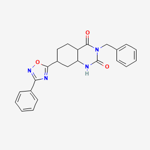 molecular formula C23H16N4O3 B2499156 3-Benzyl-7-(3-phenyl-1,2,4-oxadiazol-5-yl)-1,2,3,4-tetrahydroquinazoline-2,4-dione CAS No. 2034282-63-6