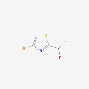 molecular formula C4H2BrF2NS B2499159 4-Bromo-2-(difluoromethyl)-1,3-thiazole CAS No. 1783680-29-4