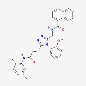 molecular formula C31H29N5O3S B2499160 N-((5-((2-((2,5-dimethylphenyl)amino)-2-oxoethyl)thio)-4-(2-methoxyphenyl)-4H-1,2,4-triazol-3-yl)methyl)-1-naphthamide CAS No. 393874-24-3