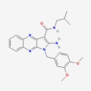 molecular formula C24H27N5O3 B2499161 2-amino-1-(3,4-dimethoxybenzyl)-N-isobutyl-1H-pyrrolo[2,3-b]quinoxaline-3-carboxamide CAS No. 573948-31-9