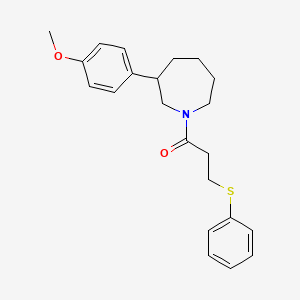 molecular formula C22H27NO2S B2499175 1-(3-(4-甲氧基苯基)氮杂辛-1-基)-3-(苯基硫)丙酮 CAS No. 1797720-47-8