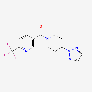 molecular formula C14H14F3N5O B2499176 (4-(2H-1,2,3-triazol-2-yl)piperidin-1-yl)(6-(trifluoromethyl)pyridin-3-yl)methanone CAS No. 2198334-96-0