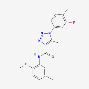 molecular formula C19H19FN4O2 B2499181 1-(3-氟-4-甲基苯基)-N-(2-甲氧-5-甲基苯基)-5-甲基-1H-1,2,3-三唑-4-甲酰胺 CAS No. 899965-13-0