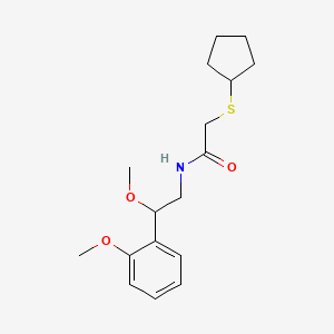 molecular formula C17H25NO3S B2499188 2-(环戊硫)-N-(2-甲氧基-2-(2-甲氧苯基)乙基)乙酰胺 CAS No. 1788847-00-6