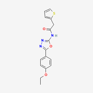 molecular formula C16H15N3O3S B2499201 N-(5-(4-ethoxyphenyl)-1,3,4-oxadiazol-2-yl)-2-(thiophen-2-yl)acetamide CAS No. 1170015-98-1