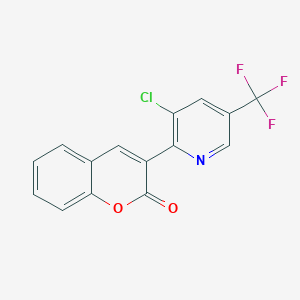 molecular formula C15H7ClF3NO2 B2499203 3-[3-chloro-5-(trifluoromethyl)pyridin-2-yl]-2H-chromen-2-one CAS No. 1430851-79-8