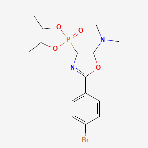 molecular formula C15H20BrN2O4P B2499210 2-(4-bromophenyl)-4-diethoxyphosphoryl-N,N-dimethyl-1,3-oxazol-5-amine CAS No. 391220-88-5