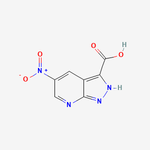 molecular formula C7H4N4O4 B2499222 5-nitro-2H-pyrazolo[3,4-b]pyridine-3-carboxylic acid CAS No. 1260384-10-8