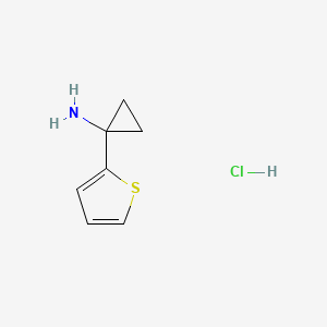 molecular formula C7H10ClNS B2499223 [1-(2-Thienyl)cyclopropyl]amine hydrochloride CAS No. 1332530-75-2