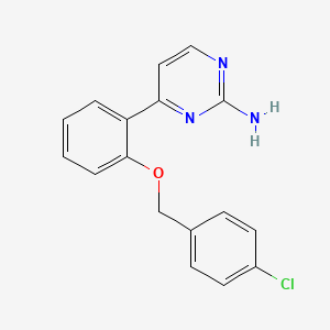 molecular formula C17H14ClN3O B2499225 4-{2-[(4-Chlorobenzyl)oxy]phenyl}-2-pyrimidinamine CAS No. 439109-60-1