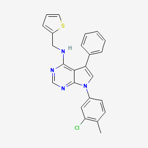 molecular formula C24H19ClN4S B2499227 7-(3-chloro-4-methylphenyl)-5-phenyl-N-(thiophen-2-ylmethyl)pyrrolo[2,3-d]pyrimidin-4-amine CAS No. 477229-51-9