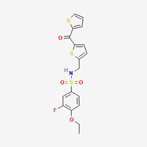 4-ethoxy-3-fluoro-N-((5-(thiophene-2-carbonyl)thiophen-2-yl)methyl)benzenesulfonamide