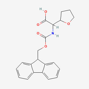 molecular formula C21H21NO5 B2499245 2-({[(9H-fluoren-9-yl)methoxy]carbonyl}amino)-2-(oxolan-2-yl)acetic acid CAS No. 1698780-10-7