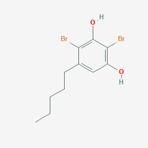 molecular formula C11H14Br2O2 B2499246 2,4-Dibromo-5-pentylbenzene-1,3-diol CAS No. 2415502-27-9