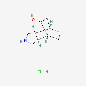 molecular formula C10H18ClNO B2499248 (1R,2S,6S,7R,8R)-4-Azatricyclo[5.2.2.02,6]undecan-8-ol;hydrochloride CAS No. 2470280-05-6