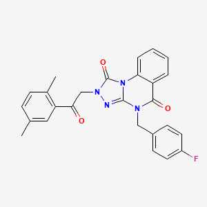 molecular formula C26H21FN4O3 B2499249 2-(2-(2,5-dimethylphenyl)-2-oxoethyl)-4-(4-fluorobenzyl)-[1,2,4]triazolo[4,3-a]quinazoline-1,5(2H,4H)-dione CAS No. 1358592-07-0