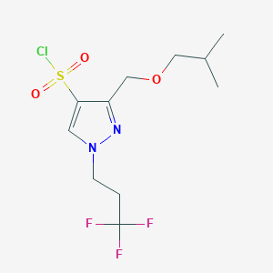 molecular formula C11H16ClF3N2O3S B2499262 3-(isobutoxymethyl)-1-(3,3,3-trifluoropropyl)-1H-pyrazole-4-sulfonyl chloride CAS No. 1856102-04-9