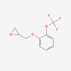molecular formula C10H9F3O3 B2499264 2-[[2-(三氟甲氧基)苯氧基]甲基]环氧乙烷 CAS No. 1599303-88-4