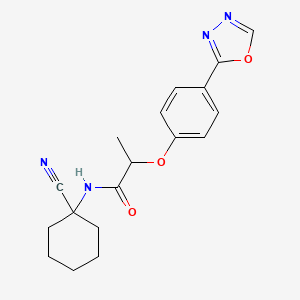 molecular formula C18H20N4O3 B2499265 N-(1-cyanocyclohexyl)-2-[4-(1,3,4-oxadiazol-2-yl)phenoxy]propanamide CAS No. 878212-98-7