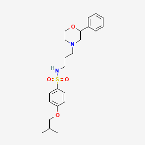 molecular formula C23H32N2O4S B2499271 4-异丁氧基-N-(3-(2-苯基吗啉-2-基)丙基)苯磺酰胺 CAS No. 953920-19-9