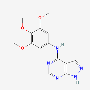 molecular formula C14H15N5O3 B2499272 N-(3,4,5-三甲氧基苯基)-1H-吡唑并[3,4-d]嘧啶-4-胺 CAS No. 787529-06-0