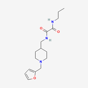 molecular formula C16H25N3O3 B2499279 N1-((1-(furan-2-ylmethyl)piperidin-4-yl)methyl)-N2-propyloxalamide CAS No. 953006-69-4