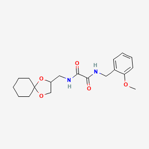 molecular formula C19H26N2O5 B2499284 N1-(1,4-二氧杂螺[4.5]癸烷-2-基甲基)-N2-(2-甲氧基苄基)草酰胺 CAS No. 900006-69-1