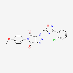 molecular formula C20H15ClN6O4 B2499288 1-((3-(2-氯苯基)-1,2,4-噁二唑-5-基)甲基)-5-(4-甲氧基苯基)-1,6a-二氢吡咯[3,4-d][1,2,3]三唑-4,6(3aH,5H)-二酮 CAS No. 1207050-68-7