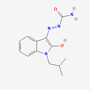 molecular formula C13H16N4O2 B2499292 (Z)-2-(1-isobutyl-2-oxoindolin-3-ylidene)hydrazinecarboxamide CAS No. 402952-81-2