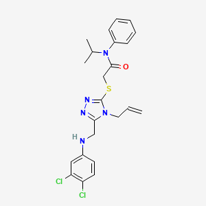 molecular formula C23H25Cl2N5OS B2499293 2-({4-烯丙基-5-[(3,4-二氯苯氨基)甲基]-4H-1,2,4-三唑-3-基}硫醚)-N-异丙基-N-苯基乙酰胺 CAS No. 540498-20-2