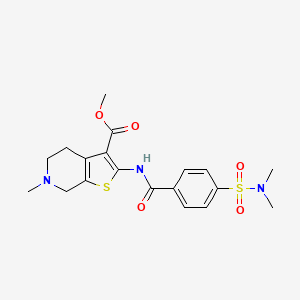 molecular formula C19H23N3O5S2 B2499295 甲基2-(4-(N,N-二甲基磺酰)苯甲酰氨基)-6-甲基-4,5,6,7-四氢噻吩并[2,3-c]吡啶-3-甲酸酯 CAS No. 524679-78-5