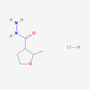 molecular formula C6H13ClN2O2 B2499301 2-Methyloxolane-3-carbohydrazide hydrochloride CAS No. 1849259-69-3
