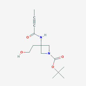 Tert-butyl 3-(but-2-ynoylamino)-3-(2-hydroxyethyl)azetidine-1-carboxylate