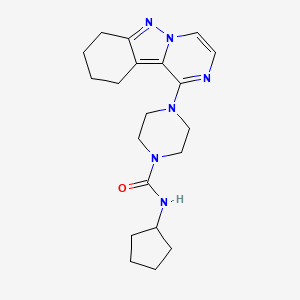 molecular formula C20H28N6O B2499308 N-cyclopentyl-4-(7,8,9,10-tetrahydropyrazino[1,2-b]indazol-1-yl)piperazine-1-carboxamide CAS No. 2034446-09-6