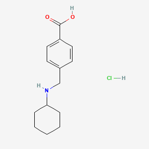 molecular formula C14H20ClNO2 B2499310 4-((Cyclohexylamino)methyl)benzoic acid hydrochloride CAS No. 1158522-08-7