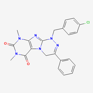 1-(4-chlorobenzyl)-7,9-dimethyl-3-phenyl-7,9-dihydro-[1,2,4]triazino[3,4-f]purine-6,8(1H,4H)-dione