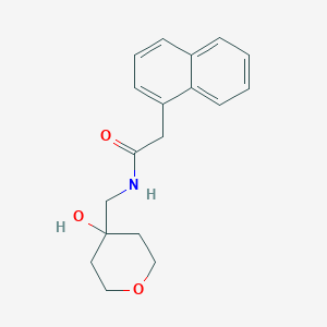 molecular formula C18H21NO3 B2499327 N-[(4-羟基氧杂环丁-4-基)甲基]-2-(萘-1-基)乙酰胺 CAS No. 1351615-84-3