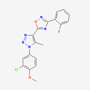 5-(1-(3-chloro-4-methoxyphenyl)-5-methyl-1H-1,2,3-triazol-4-yl)-3-(2-fluorophenyl)-1,2,4-oxadiazole