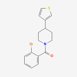 molecular formula C16H16BrNOS B2499330 (2-溴苯基)(4-(噻吩-3-基)哌嗪-1-基)甲酮 CAS No. 1396869-63-8