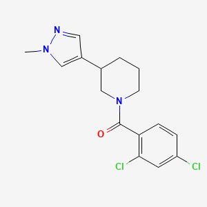 molecular formula C16H17Cl2N3O B2499334 (2,4-Dichlorophenyl)-[3-(1-methylpyrazol-4-yl)piperidin-1-yl]methanone CAS No. 2319856-19-2